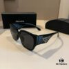 6931aaa3ccd8ab3d7af9f081 Prada Sunglasses for Women, Genuine Triangle Logo, Cai Xukun Same Style, New Trendy Square Frame Wide Temple Acetate Sunglasses