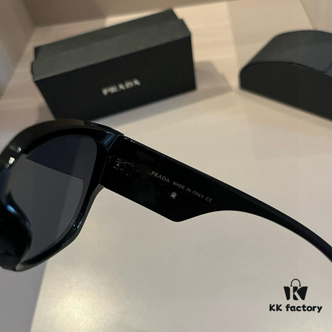 6931aaa3ccd8ab3d7af9f086 Prada Sunglasses for Women, Genuine Triangle Logo, Cai Xukun Same Style, New Trendy Square Frame Wide Temple Acetate Sunglasses