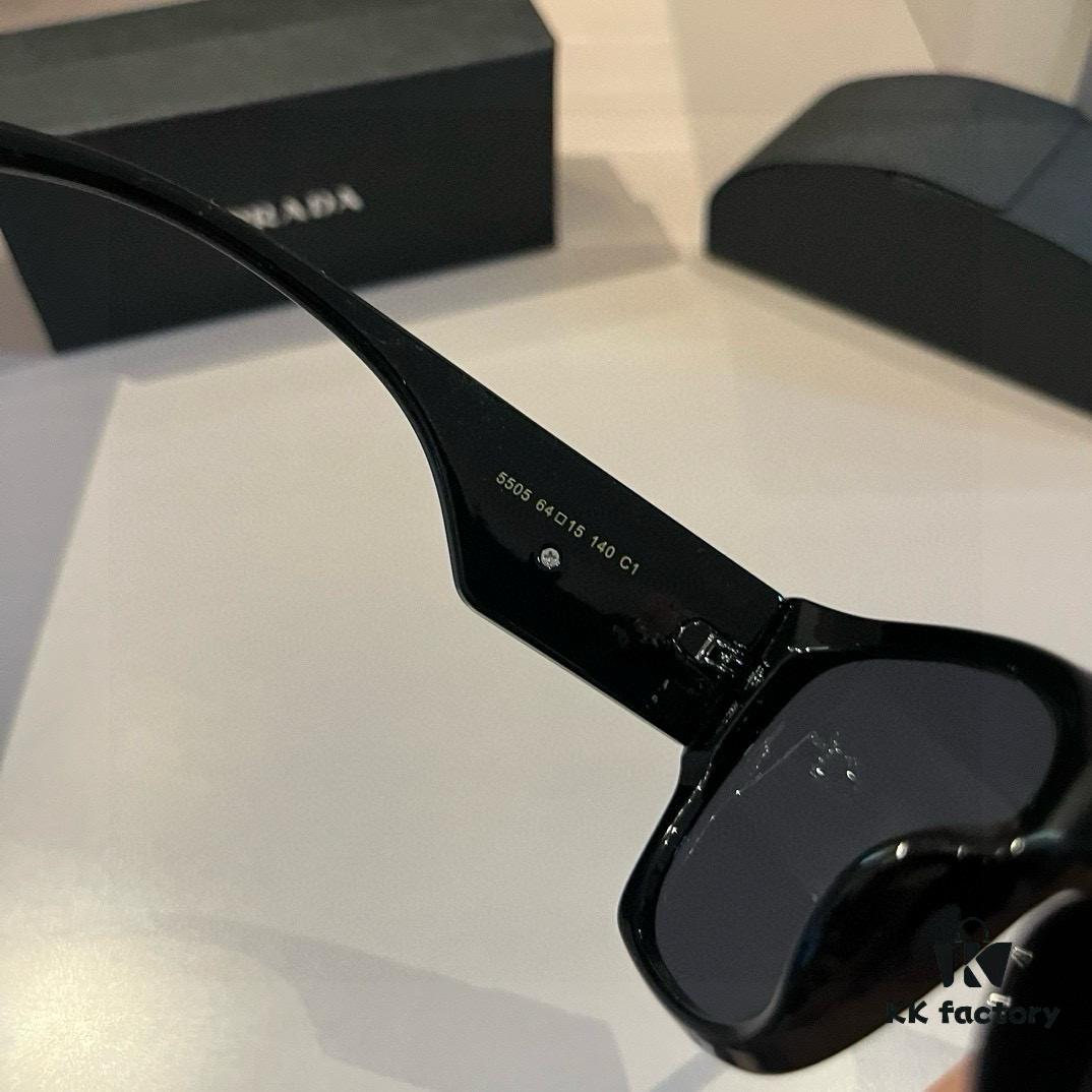 6931aaa3ccd8ab3d7af9f087 Prada Sunglasses for Women, Genuine Triangle Logo, Cai Xukun Same Style, New Trendy Square Frame Wide Temple Acetate Sunglasses
