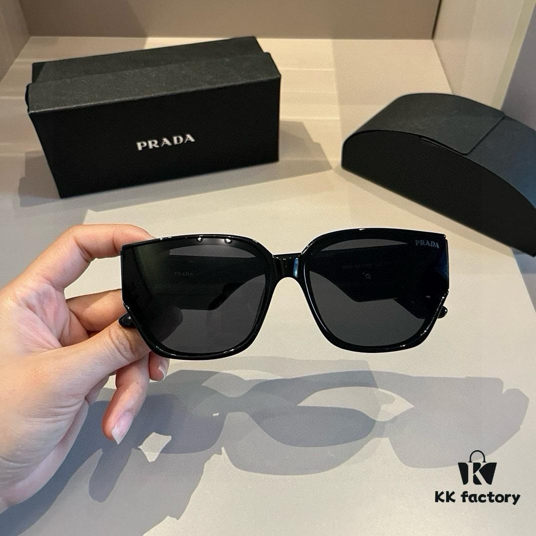 6931aabaccd8ab3d7af9f1f4 Prada Sunglasses for Women, Genuine Triangle Logo, Cai Xukun Same Style, New Trendy Square Frame Wide-Leg Acetate Sunglasses