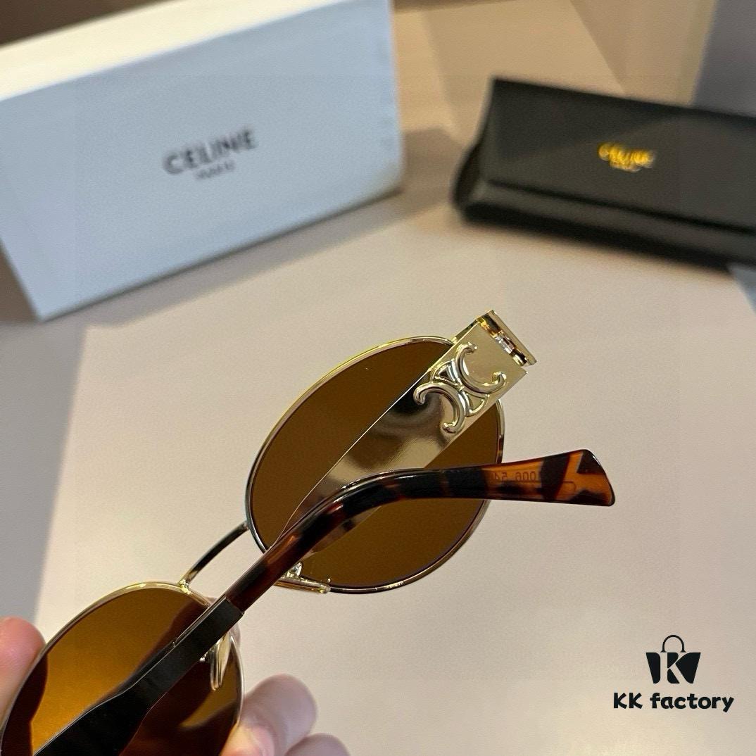 Lisa's Same Celine Retro Round Frame Sunglasses, Known as the 'Egg Superman' Style, Always Popular with the Arc de Triomphe Design, Hard to Get