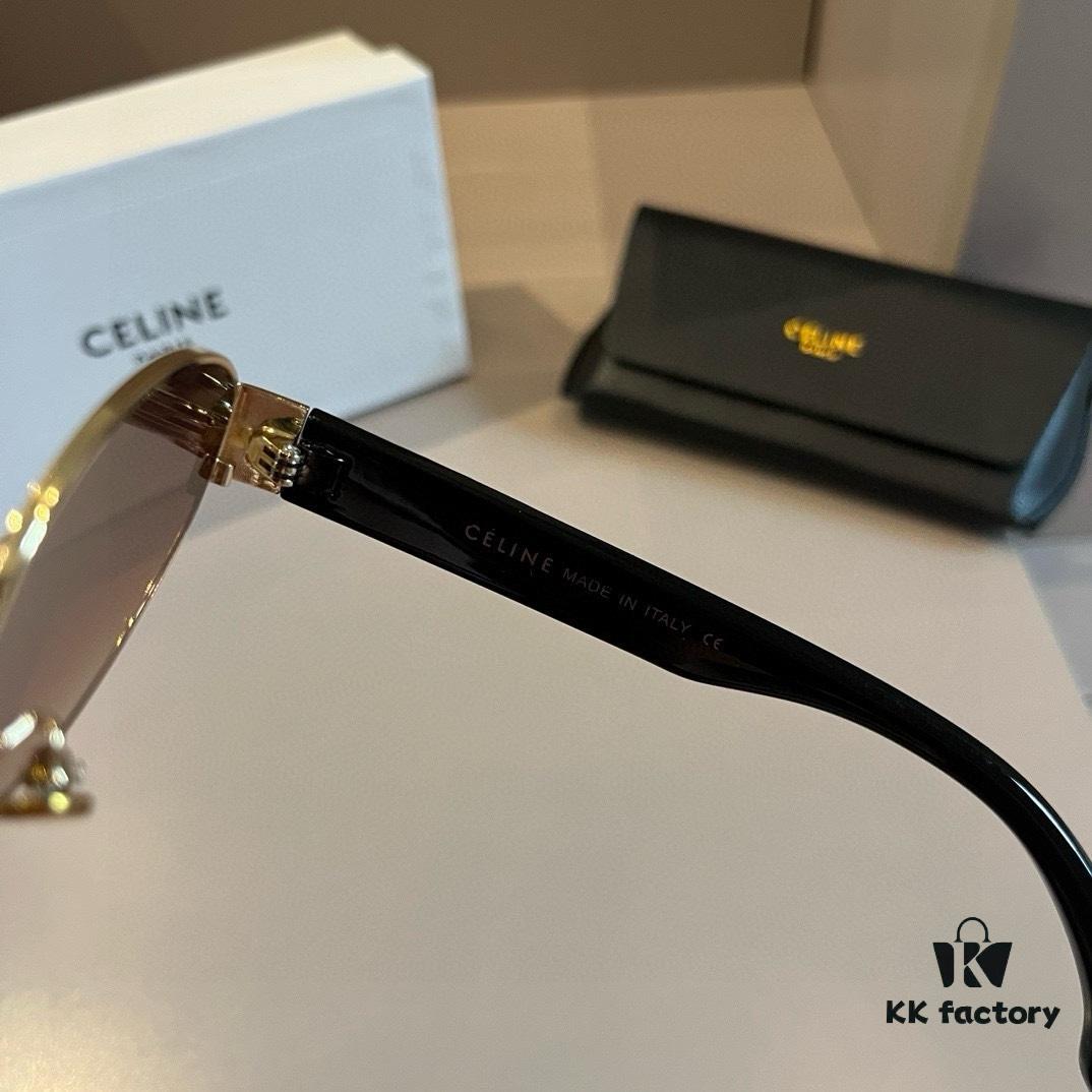 6931ab3fccd8ab3d7af9f9f5 Celine New Archlight Sunglasses CL40222U, Same as Lisa's Oval Frame with Thick Metal Temples Exuding a Retro Vibe