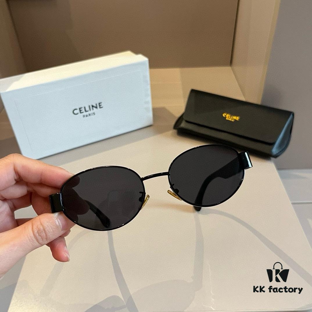6931ab47ccd8ab3d7af9fa5b Celine New Archlight Sunglasses CL40222U, Same as Lisa's Oval Frame with Thick Metal Temples Exuding a Retro Vibe