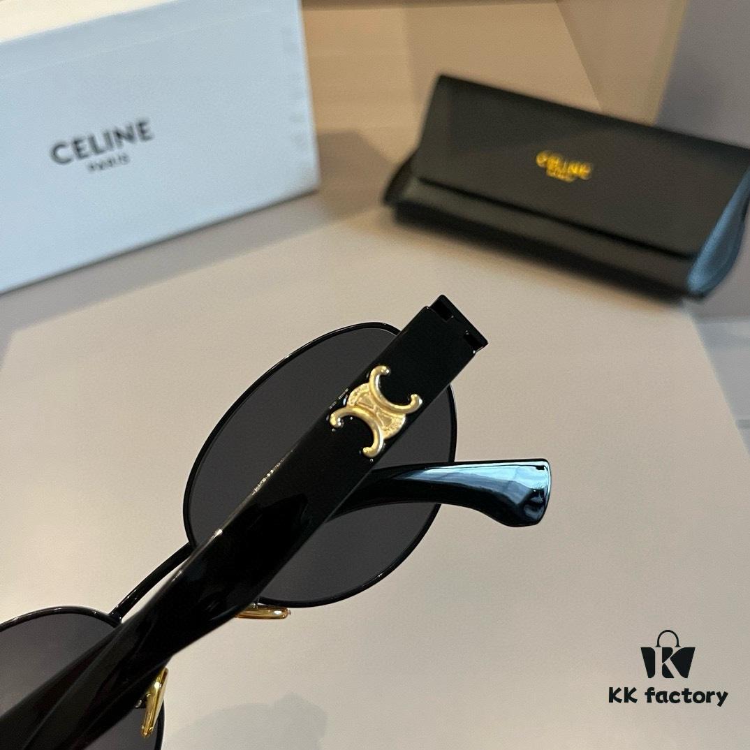 6931ab47ccd8ab3d7af9fa5f Celine New Archlight Sunglasses CL40222U, Same as Lisa's Oval Frame with Thick Metal Temples Exuding a Retro Vibe
