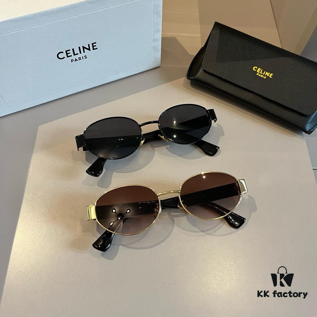 6931ab47ccd8ab3d7af9fa63 Celine New Archlight Sunglasses CL40222U, Same as Lisa's Oval Frame with Thick Metal Temples Exuding a Retro Vibe