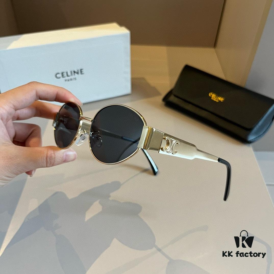 Lisa's Same Celine Retro Round-Framed Sunglasses, Known as the 'Egg Superman' Style, Also Called the Arc de Triomphe Series, Always Popular and Hard to Get