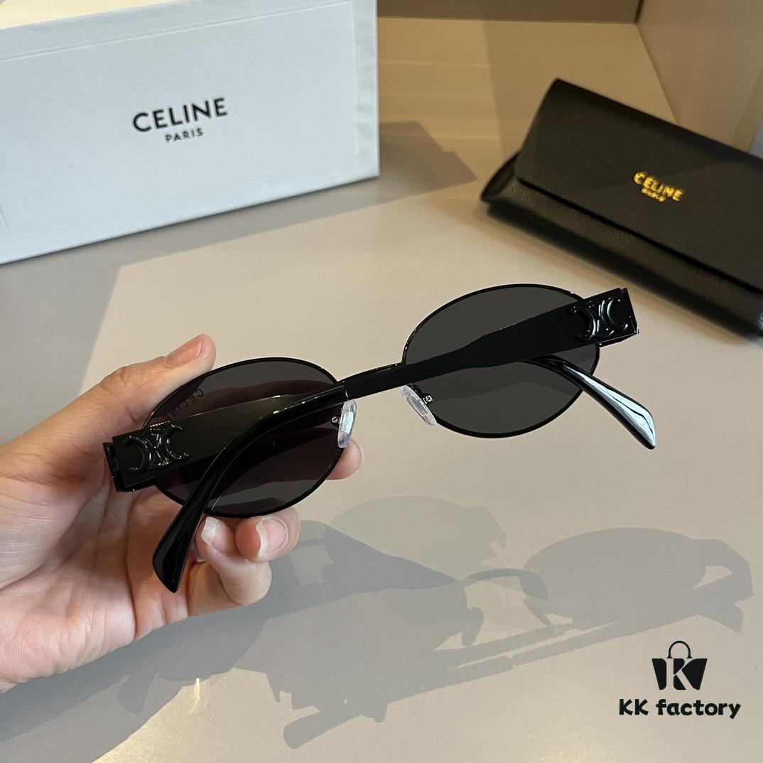 Lisa's Same Style - Celine Retro Round Frame Sunglasses, The Popular 'Egg Superman' Design from Celine