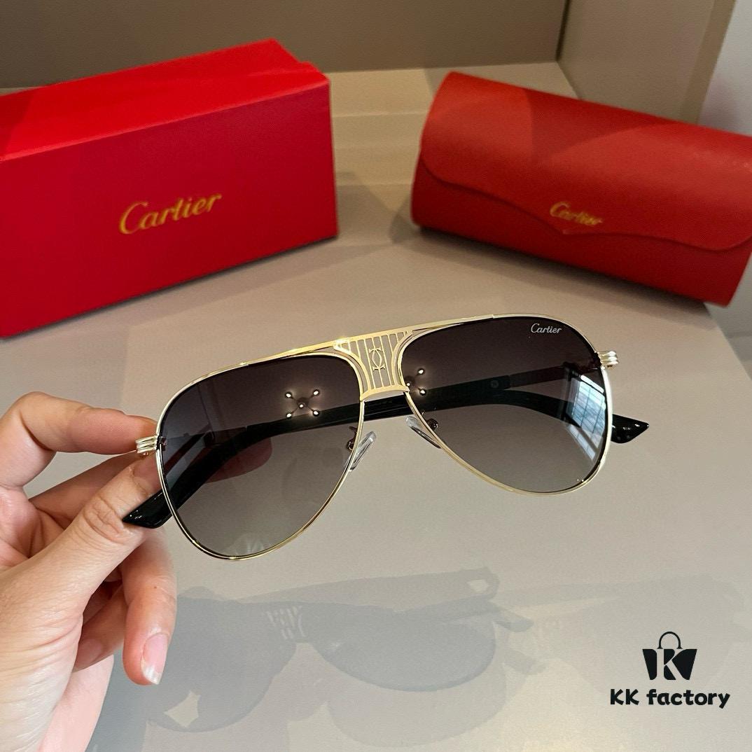 6931ab61ccd8ab3d7af9fbe5 Cartier Men's High-End Aviator Sunglasses, Website One-to-One Replica, Elegant and Luxurious Design with Minimalist Iconic Logo on Temples