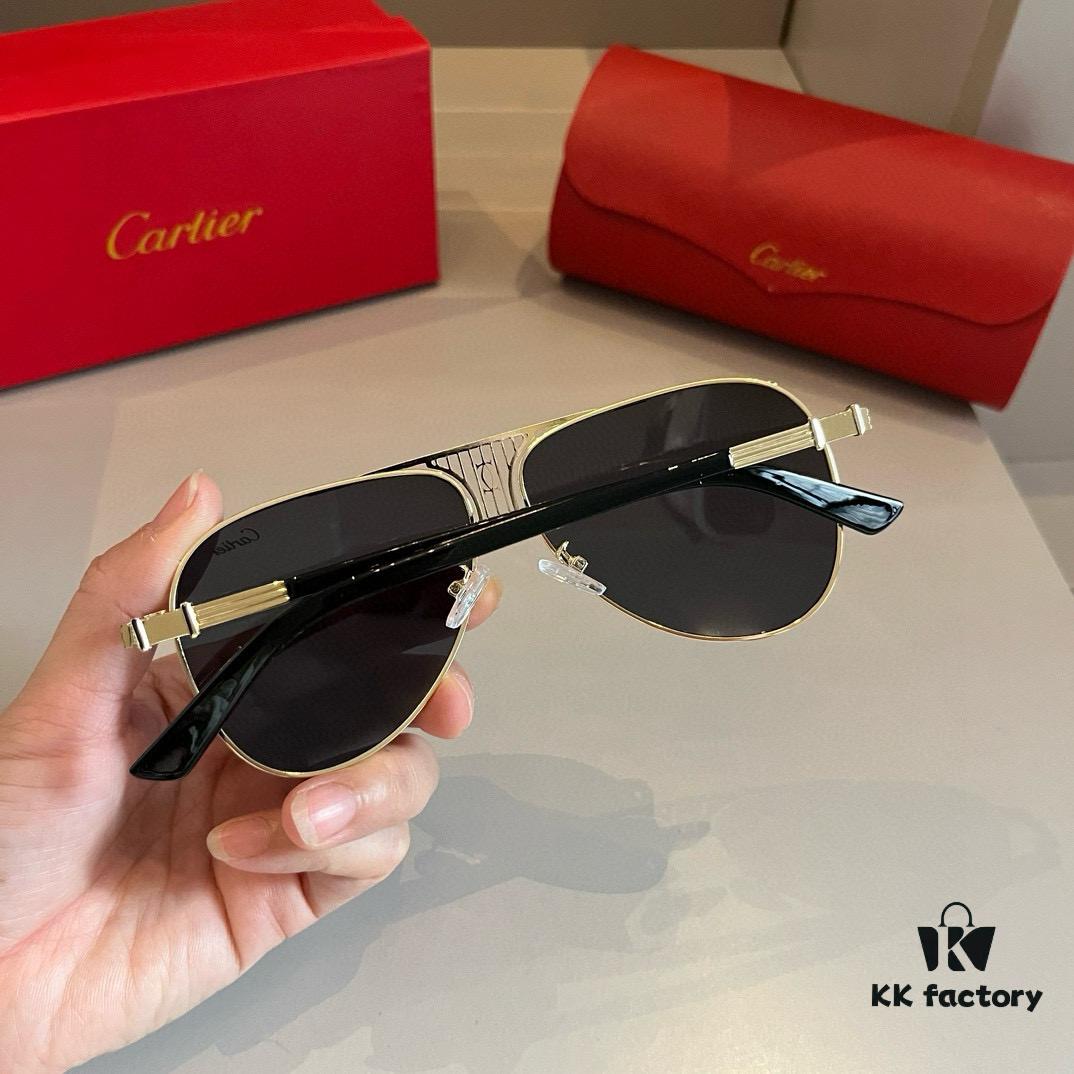 6931ab62ccd8ab3d7af9fbef Cartier Men's Official Website 1:1 Large Aviator Sunglasses, High-End and Elegant, Featuring Minimalist Signature Logo on Temples, Luxury Eyewear