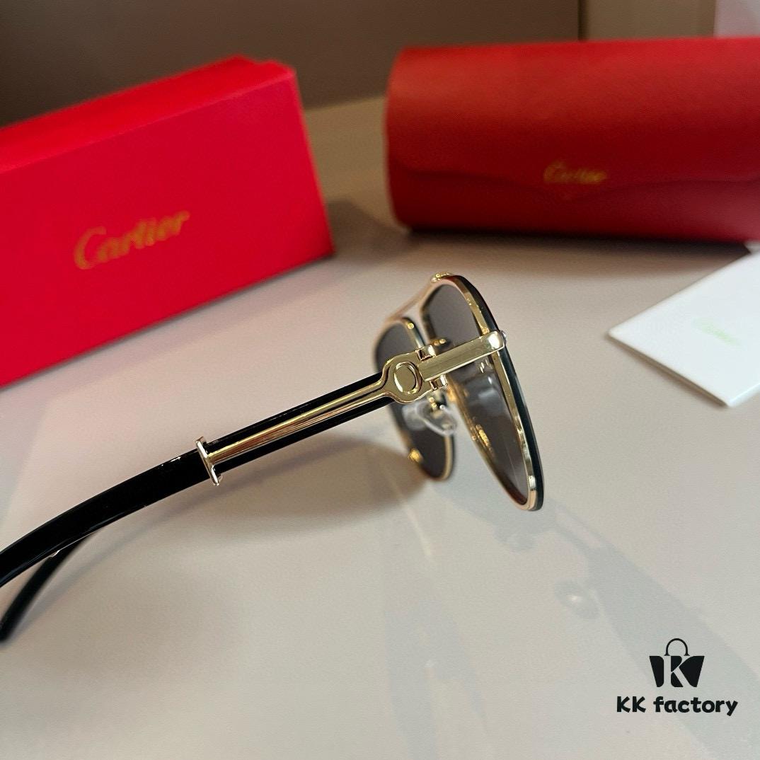 6931ab63ccd8ab3d7af9fbfe Cartier Men's High-End Oversized Aviator Sunglasses, 1:1 Replica of Official Website Version, Minimalist Iconic Logo on Temples, Luxuriously Crafted