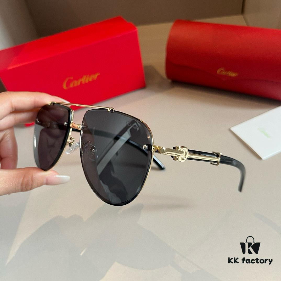 6931ab63ccd8ab3d7af9fc00 Cartier Men's High-End Oversized Aviator Sunglasses, 1:1 Replica of Official Website Version, Minimalist Iconic Logo on Temples, Luxuriously Crafted
