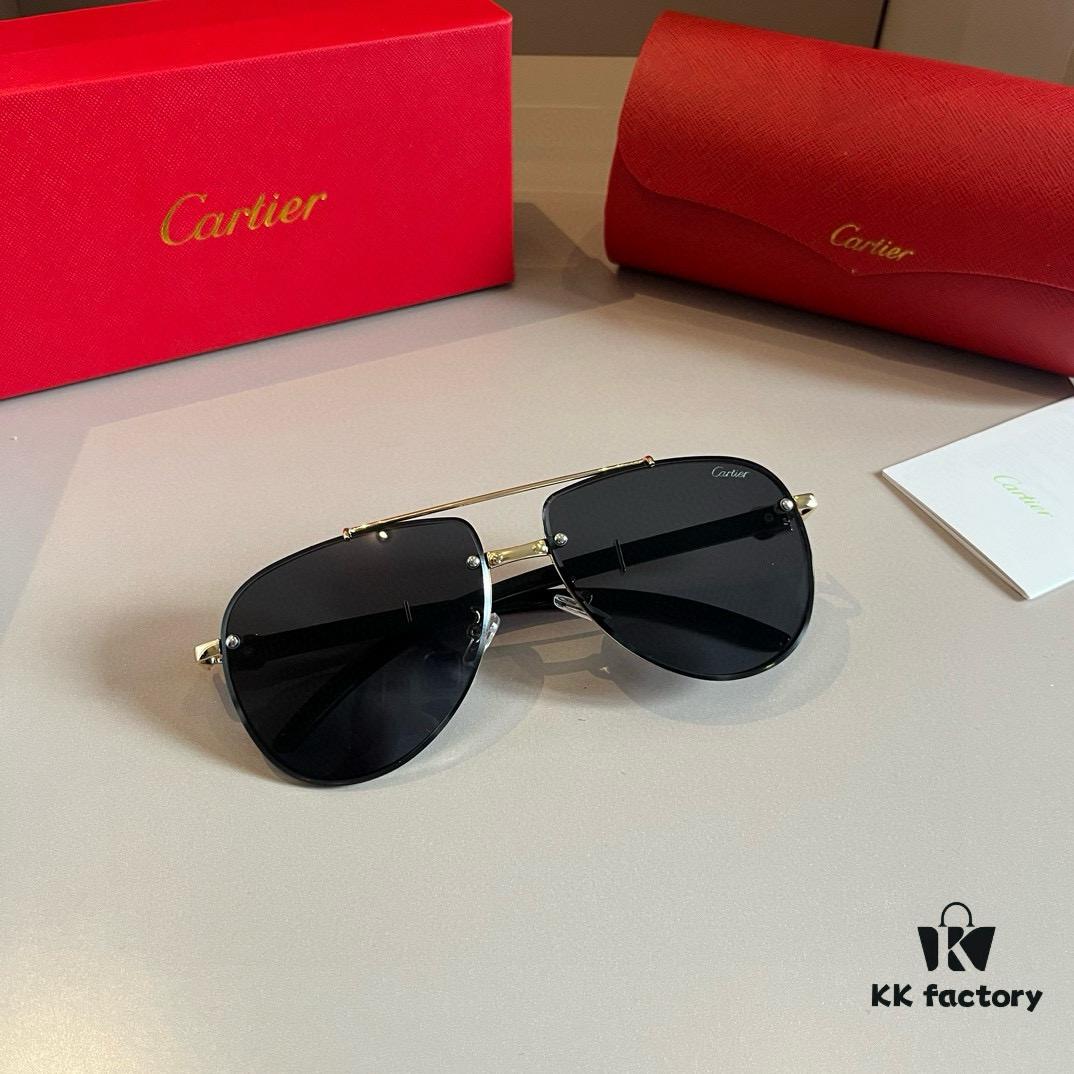 6931ab63ccd8ab3d7af9fc01 Cartier Men's High-End Oversized Aviator Sunglasses, 1:1 Replica of Official Website Version, Minimalist Iconic Logo on Temples, Luxuriously Crafted