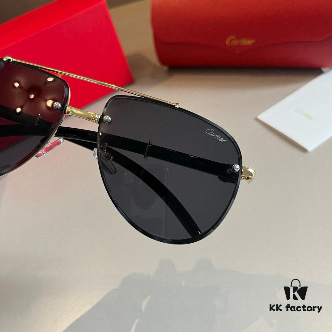 6931ab63ccd8ab3d7af9fc02 Cartier Men's High-End Oversized Aviator Sunglasses, 1:1 Replica of Official Website Version, Minimalist Iconic Logo on Temples, Luxuriously Crafted