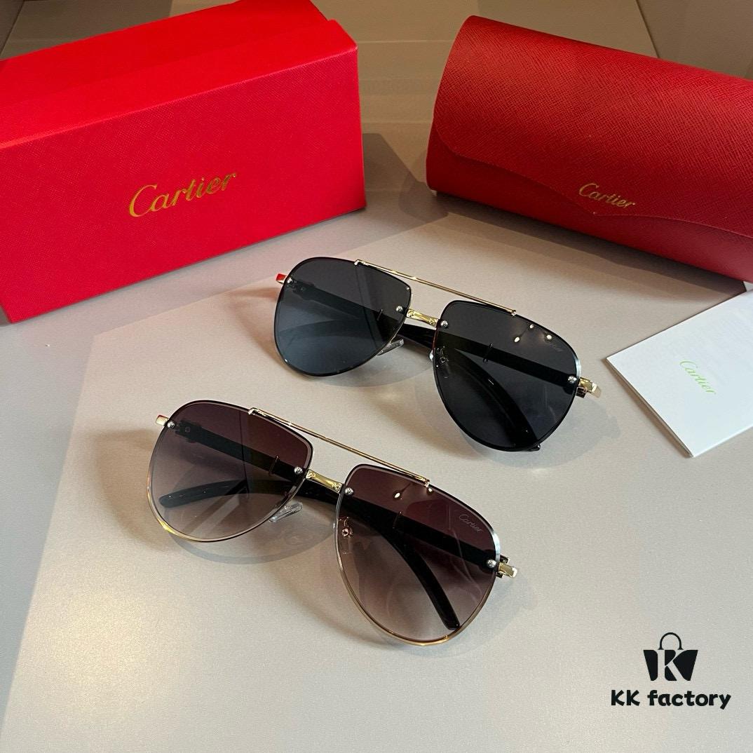 6931ab63ccd8ab3d7af9fc05 Cartier Men's High-End Oversized Aviator Sunglasses, 1:1 Replica of Official Website Version, Minimalist Iconic Logo on Temples, Luxuriously Crafted