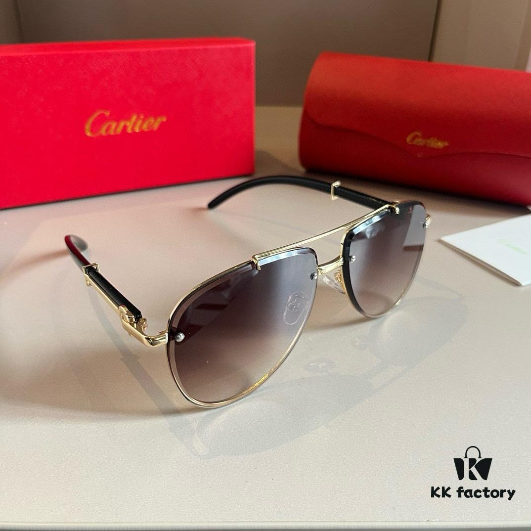 6931ab63ccd8ab3d7af9fc06 Cartier Men's Official Website 1:1 Large Aviator Sunglasses, High-End and Elegant, Featuring Minimalist Signature Logo on Temples, Luxuriously Crafted