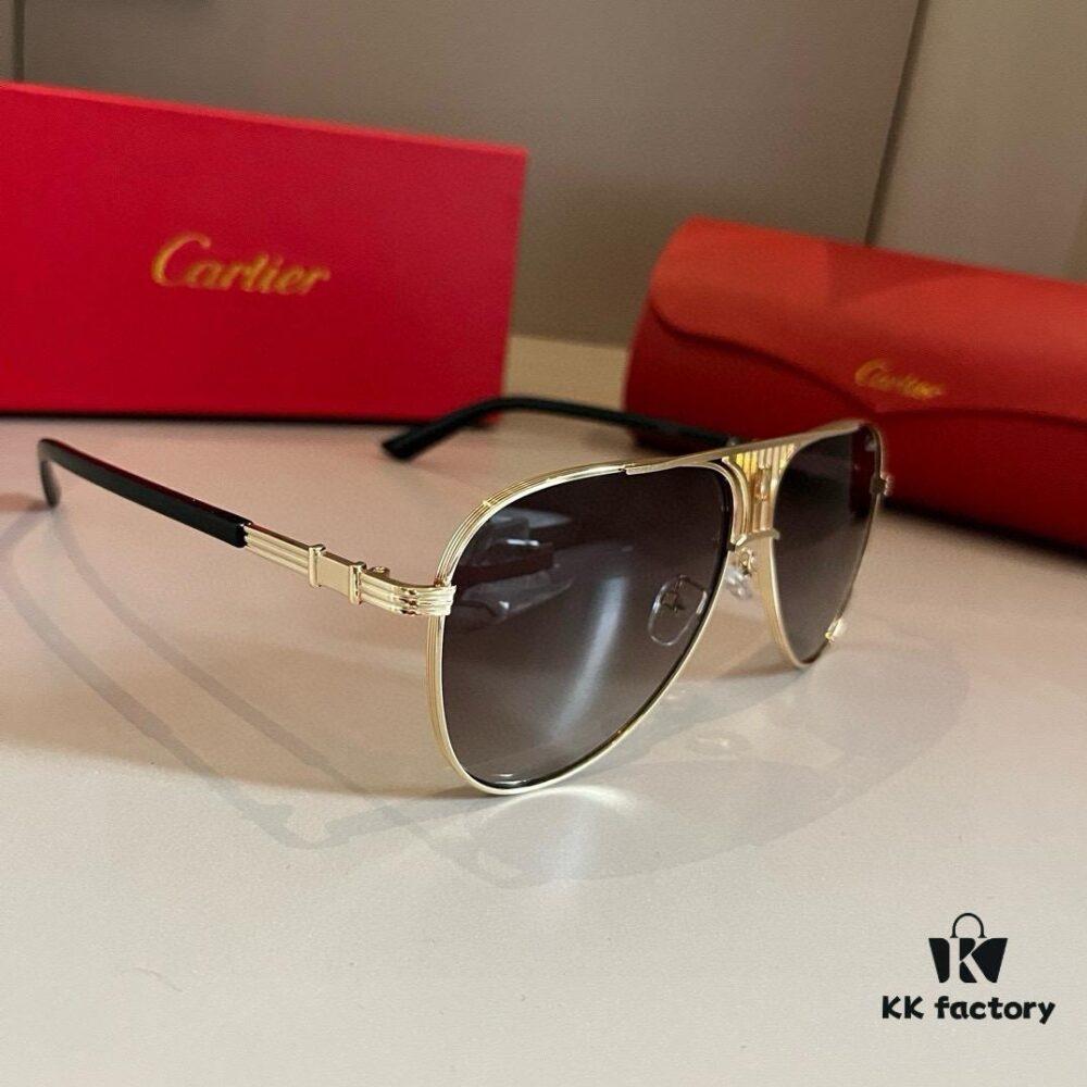 6931ab65ccd8ab3d7af9fc20 Cartier Men's Official Website 1:1 Large Frog Sunglasses, High-End and Elegant, Minimalist Signature Logo on Temples, Luxury-Made Eyewear