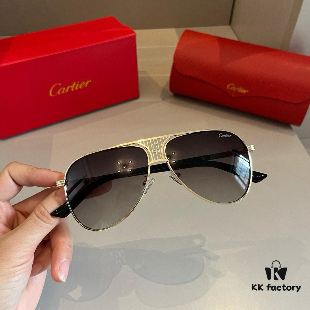 6931ab65ccd8ab3d7af9fc24 Cartier Men's Official Website 1:1 Large Frog Sunglasses, High-End and Elegant, Minimalist Signature Logo on Temples, Luxury-Made Eyewear
