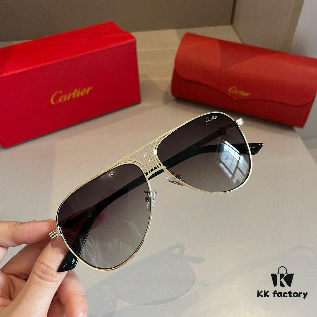 6931ab65ccd8ab3d7af9fc25 Cartier Men's Official Website 1:1 Large Frog Sunglasses, High-End and Elegant, Minimalist Signature Logo on Temples, Luxury-Made Eyewear