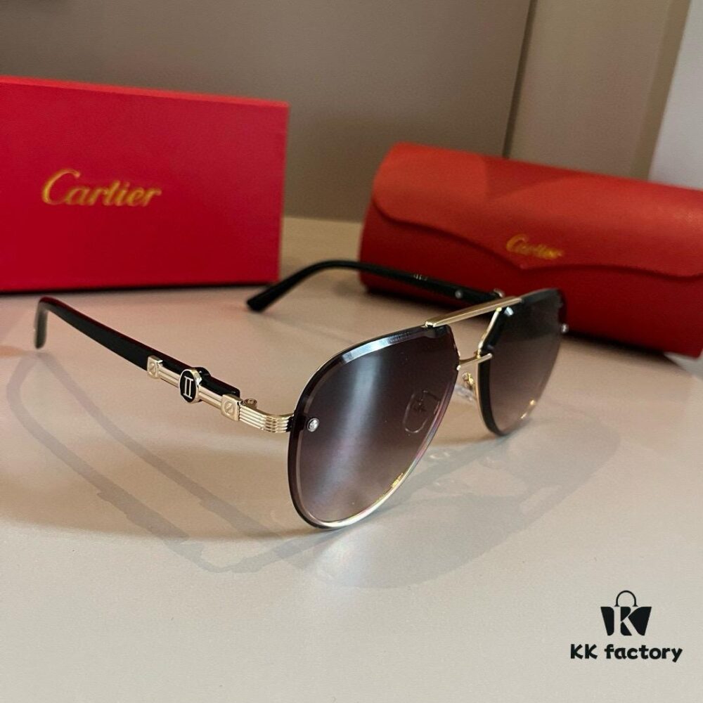 6931ab66ccd8ab3d7af9fc2a Cartier Men's Official Website 1:1 Large Aviator Sunglasses, High-End and Elegant, Minimalist Signature Logo on Temples, Luxurious Eyewear
