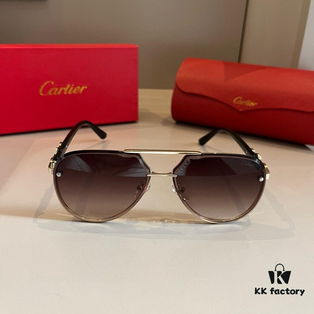 6931ab66ccd8ab3d7af9fc2b Cartier Men's Official Website 1:1 Large Aviator Sunglasses, High-End and Elegant, Minimalist Signature Logo on Temples, Luxurious Eyewear