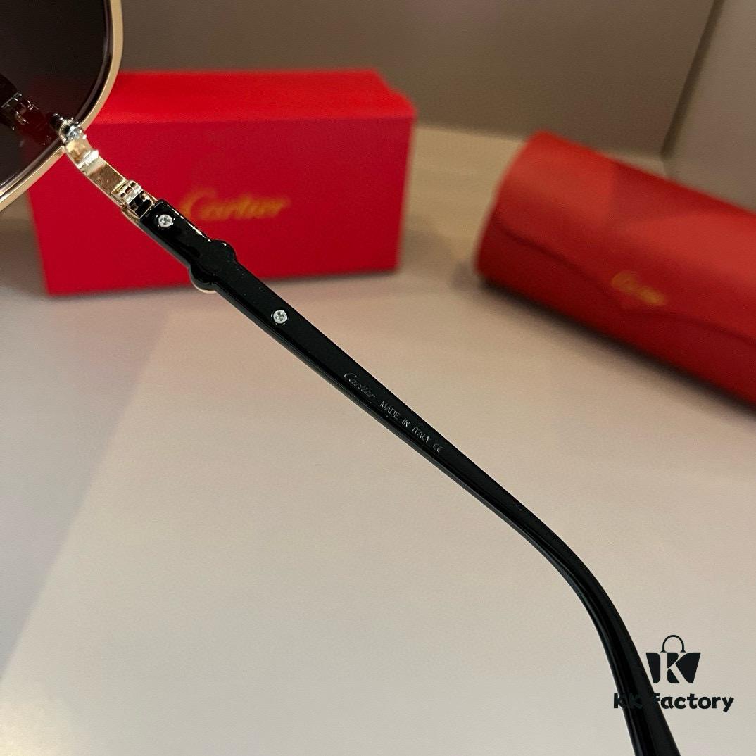 6931ab66ccd8ab3d7af9fc31 Cartier Men's Official Website 1:1 Large Aviator Sunglasses, High-End and Elegant, Minimalist Signature Logo on Temples, Luxurious Eyewear