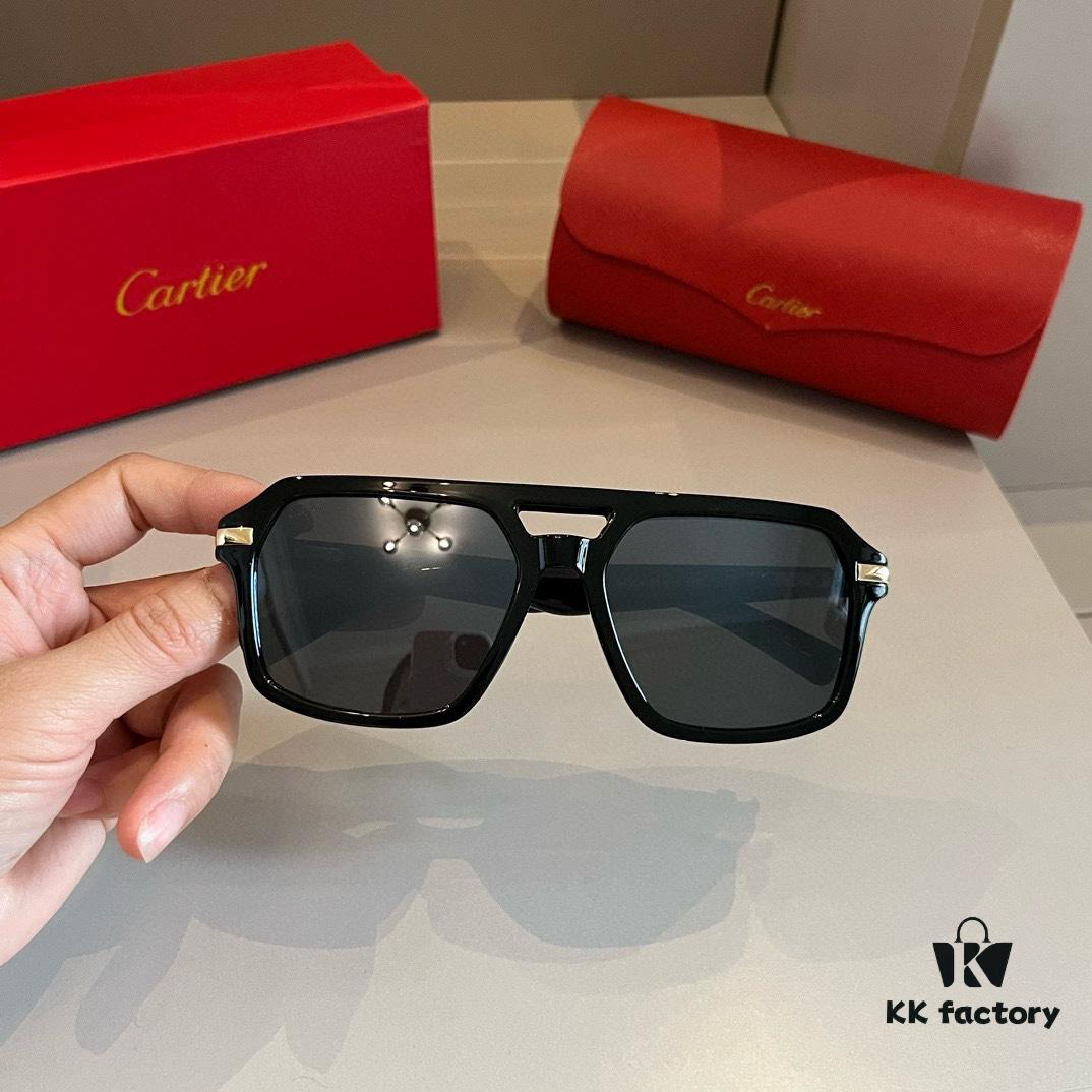 6931ab66ccd8ab3d7af9fc36 Cartier Men's Official Website 1:1 Large Aviator Sunglasses, High-End and Elegant, Featuring Minimalist Signature Logo on Temples, Luxurious Eyewear