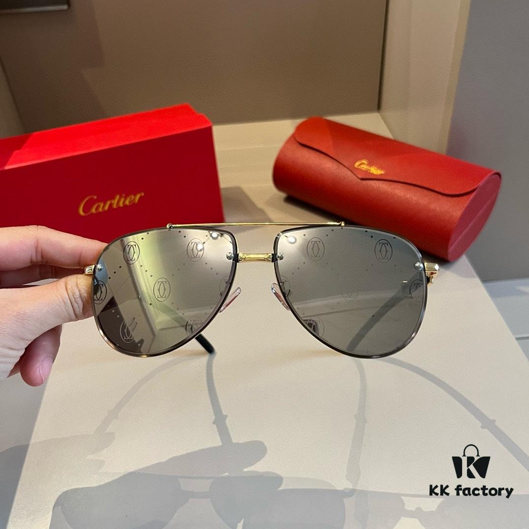 6931ab67ccd8ab3d7af9fc3e Cartier Men's High-End Oversized Aviator Sunglasses, 1:1 Replica of Official Website Version, Minimalist Iconic Logo on Temples, Luxuriously Crafted