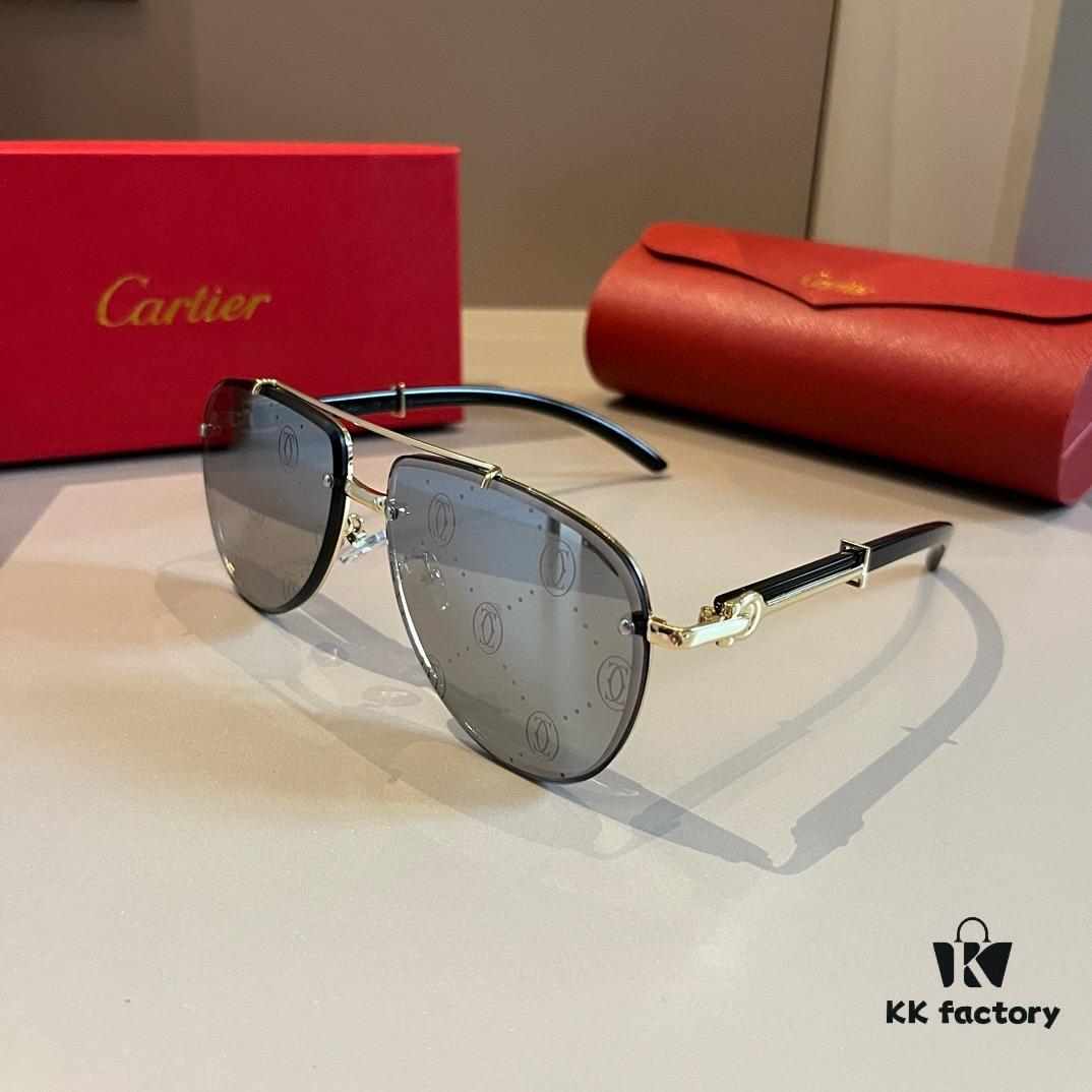6931ab67ccd8ab3d7af9fc40 Cartier Men's High-End Oversized Aviator Sunglasses, 1:1 Replica of Official Website Version, Minimalist Iconic Logo on Temples, Luxuriously Crafted