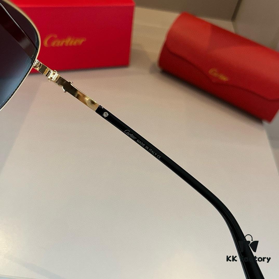 6931ab69ccd8ab3d7af9fc5d Cartier Men's Official Website 1:1 Large Aviator Sunglasses, High-End and Elegant, Featuring Minimalist Signature Logo on Temples, Luxurious Eyewear