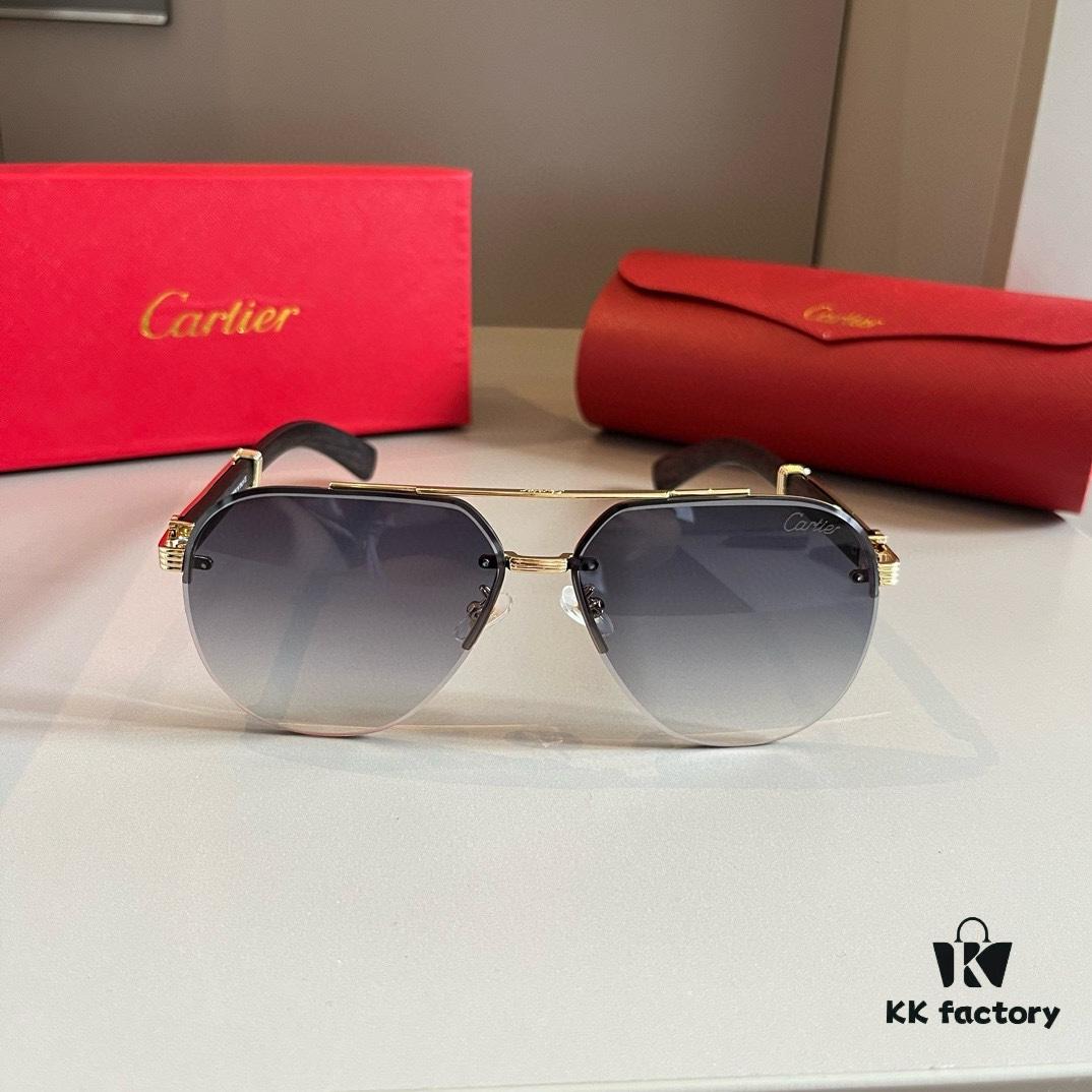 6931ab6accd8ab3d7af9fc6b Cartier Men's Official Website 1:1 Large Aviator Sunglasses, High-End and Elegant, Minimalist Signature Logo on Temples, Luxurious Craftsmanship