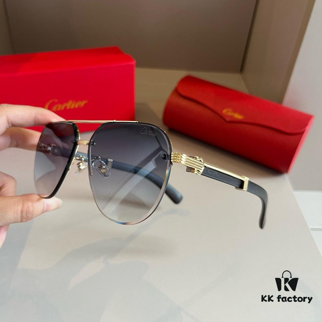 6931ab6accd8ab3d7af9fc6c Cartier Men's Official Website 1:1 Large Aviator Sunglasses, High-End and Elegant, Minimalist Signature Logo on Temples, Luxurious Craftsmanship