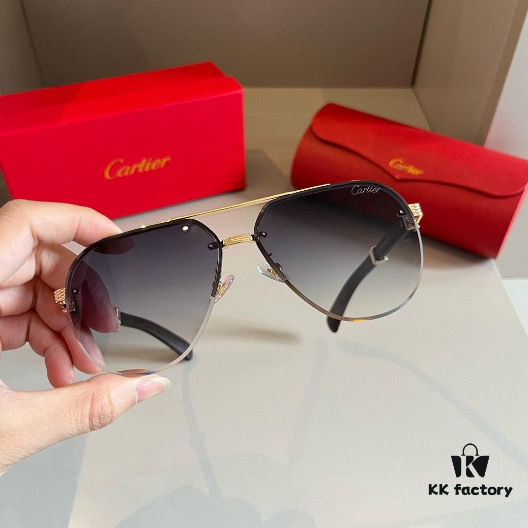 6931ab6accd8ab3d7af9fc6d Cartier Men's Official Website 1:1 Large Aviator Sunglasses, High-End and Elegant, Minimalist Signature Logo on Temples, Luxurious Craftsmanship