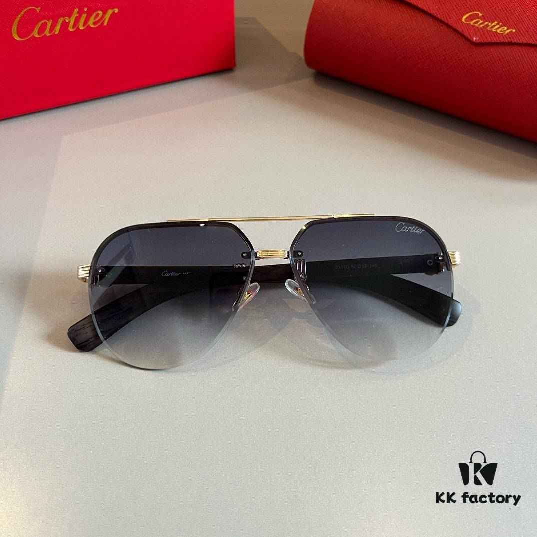 6931ab6accd8ab3d7af9fc6e Cartier Men's Official Website 1:1 Large Aviator Sunglasses, High-End and Elegant, Minimalist Signature Logo on Temples, Luxurious Craftsmanship