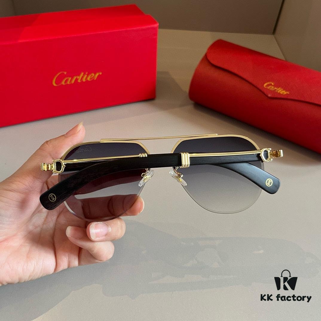 6931ab6accd8ab3d7af9fc6f Cartier Men's Official Website 1:1 Large Aviator Sunglasses, High-End and Elegant, Minimalist Signature Logo on Temples, Luxurious Craftsmanship
