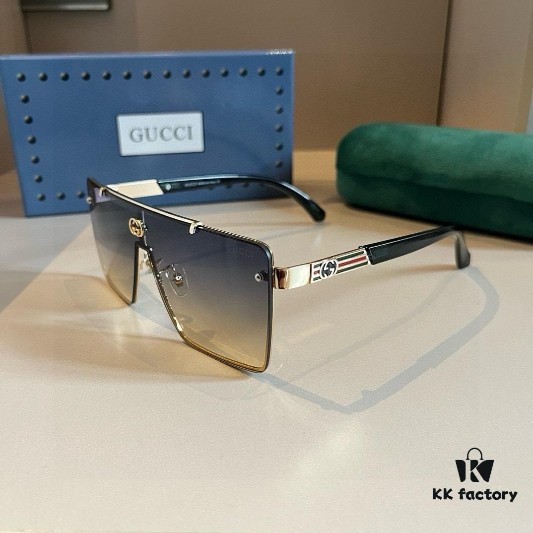 Gucci Men's Polarized Sunglasses, High-End Fashionable Universal Style, Face-Framing Design, Premium Quality Driving Sunglasses