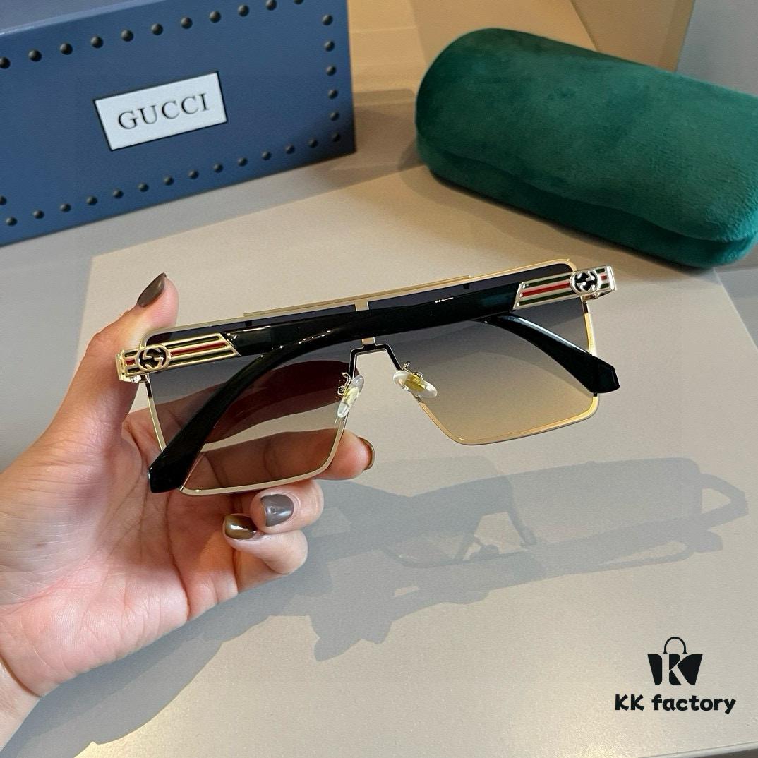Gucci Men's Polarized Sunglasses, High-End Fashionable Universal Style, Face-Framing Design, Premium Quality Driving Sunglasses