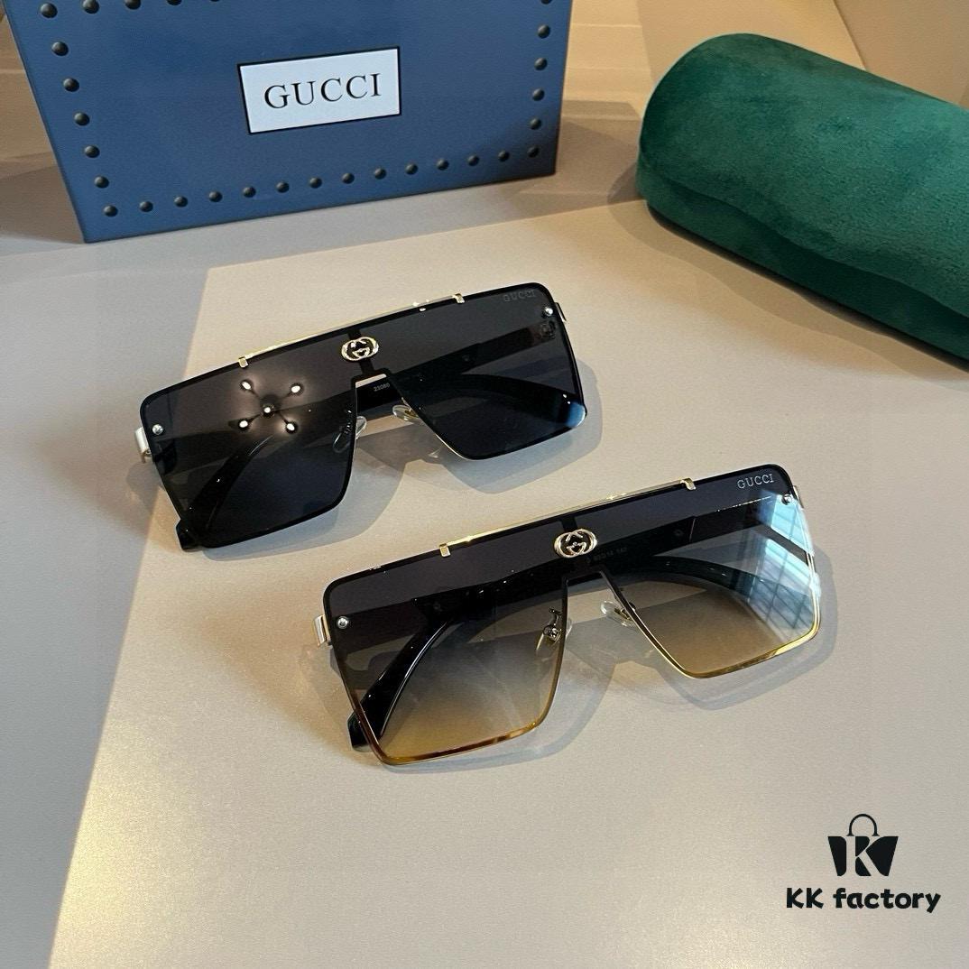 Gucci Men's Polarized Sunglasses, High-End Fashionable Universal Style, Face-Framing Design, Premium Quality Driving Sunglasses