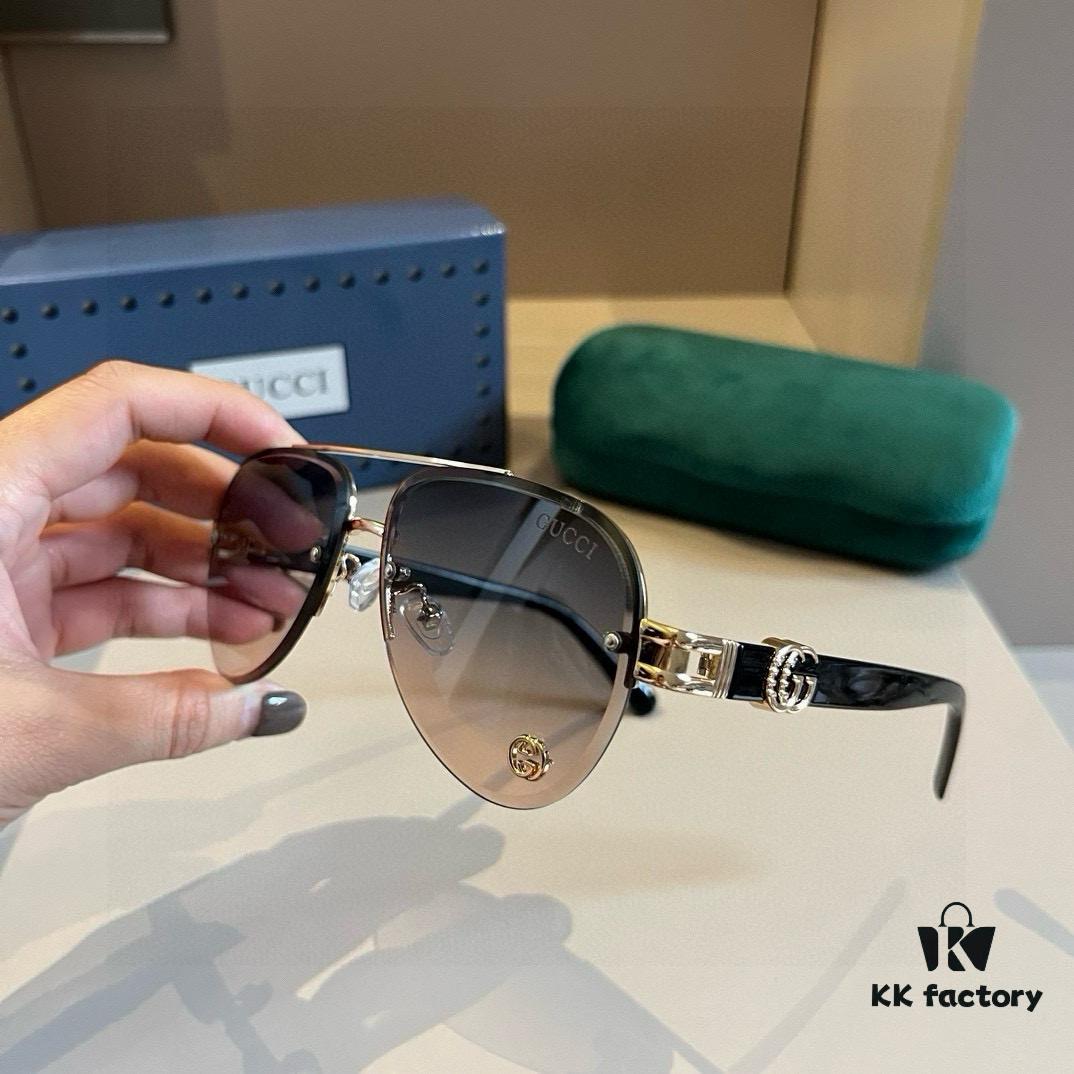 6931ab86ccd8ab3d7af9fe05 Gucci New Arrival Sunglasses 🕶️ Unisex, Extremely Comfortable Wear, Fashionable Metal Single-Bridge Aviator Round Sunglasses