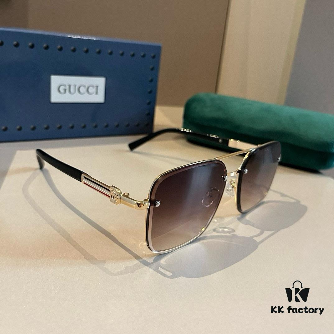 6931ab97ccd8ab3d7af9ff08 Gucci New Arrival Sunglasses 🕶️ Unisex, Extremely Comfortable Wear, Fashionable Metal Single-Bridge Aviator Round Sunglasses