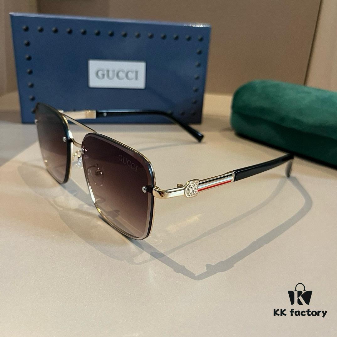 6931ab97ccd8ab3d7af9ff09 Gucci New Arrival Sunglasses 🕶️ Unisex, Extremely Comfortable Wear, Fashionable Metal Single-Bridge Aviator Round Sunglasses