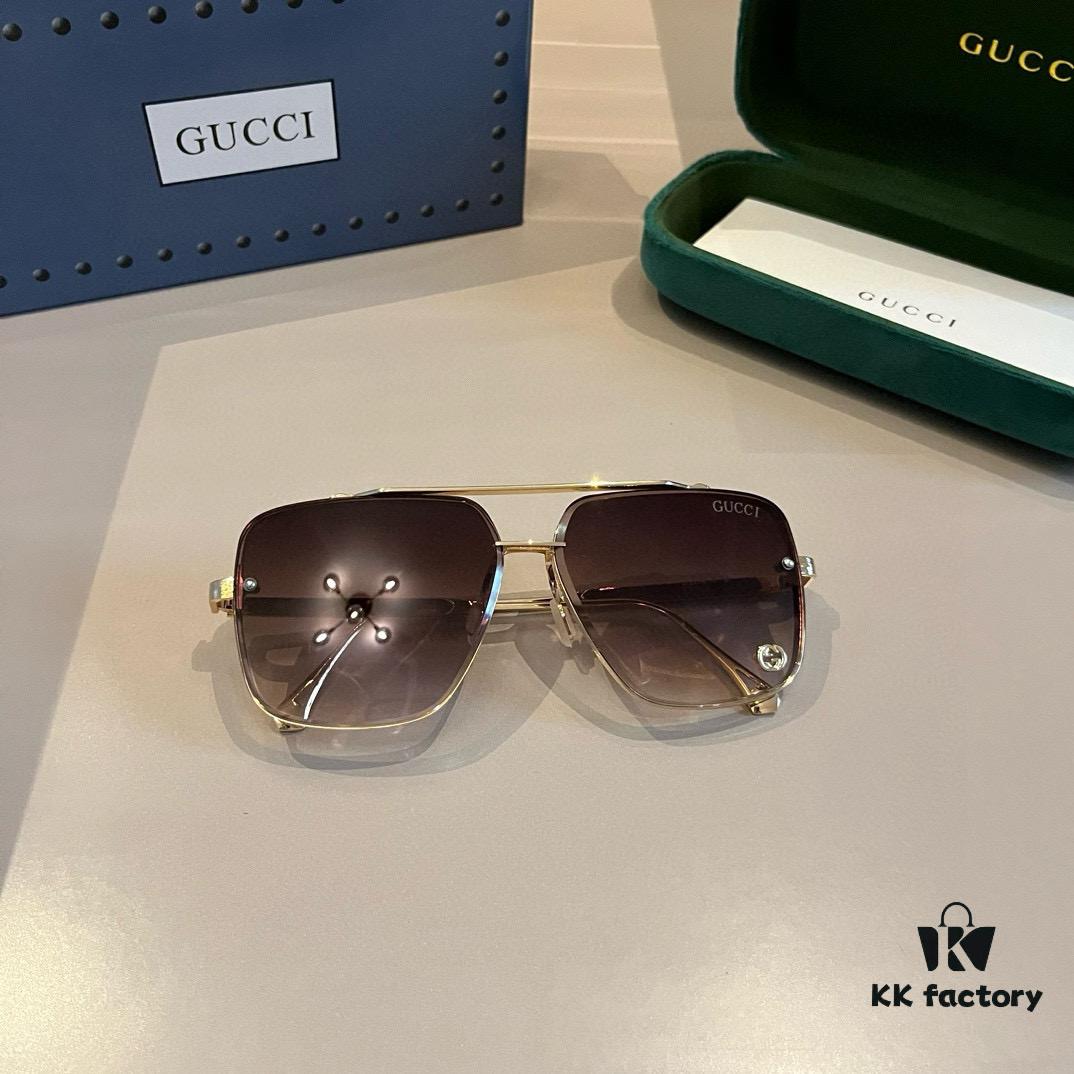 6931ab9bccd8ab3d7af9ff49 Gucci New Arrival Unisex Sunglasses 🕶️, Fashionable Metal Single-Bridge Aviator Style