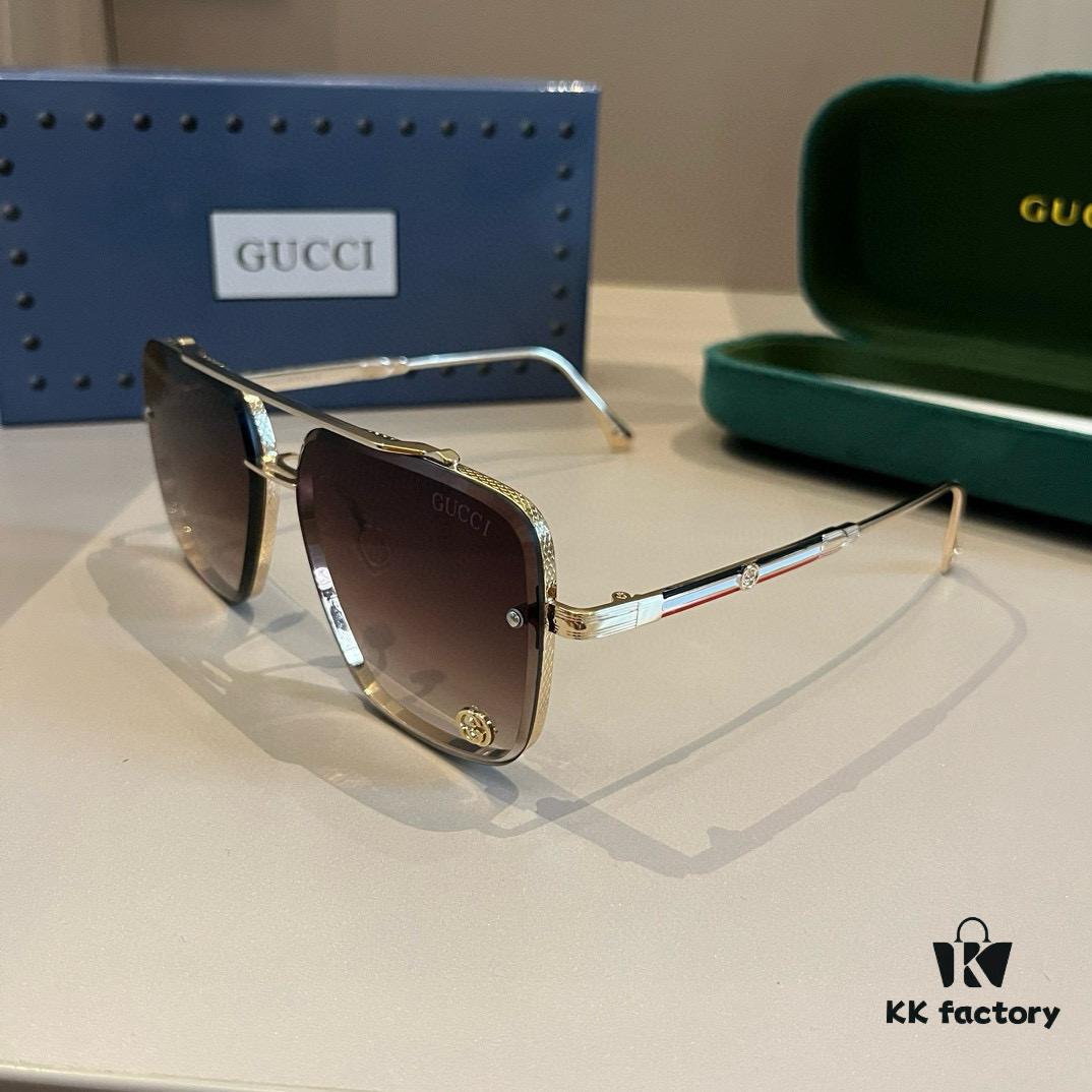6931ab9bccd8ab3d7af9ff4a Gucci New Arrival Unisex Sunglasses 🕶️, Fashionable Metal Single-Bridge Aviator Style