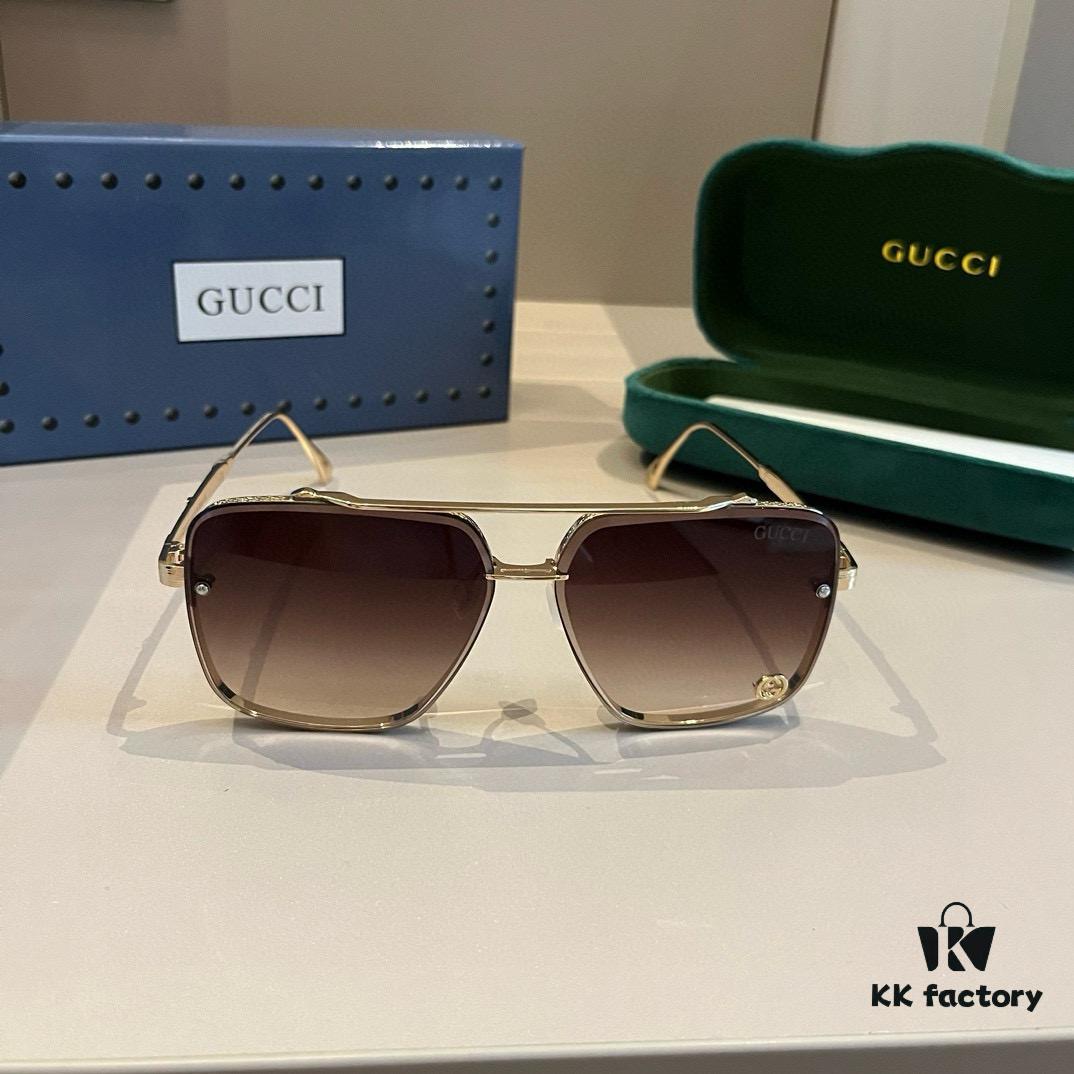 6931ab9bccd8ab3d7af9ff4b Gucci New Arrival Unisex Sunglasses 🕶️, Fashionable Metal Single-Bridge Aviator Style