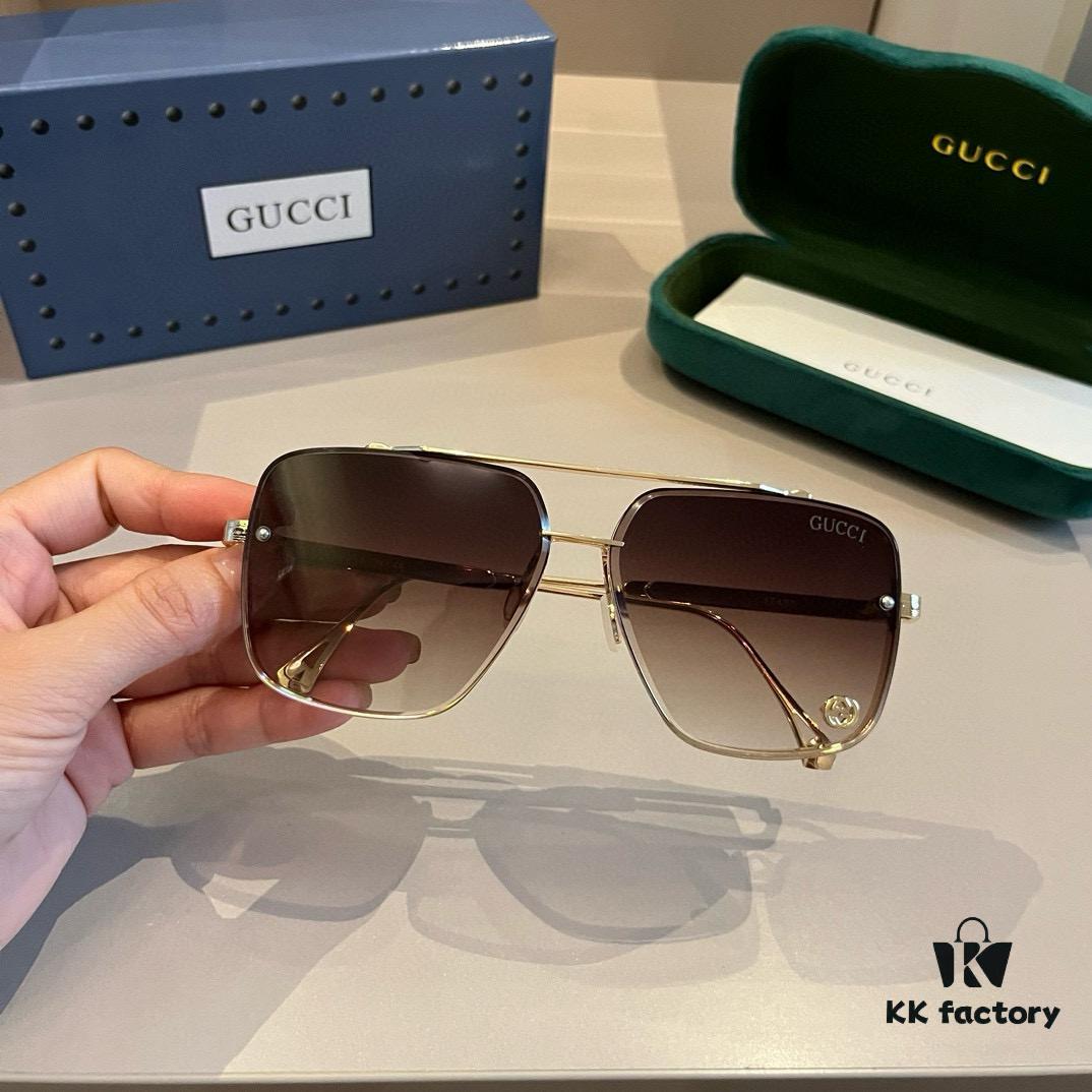 6931ab9bccd8ab3d7af9ff4c Gucci New Arrival Unisex Sunglasses 🕶️, Fashionable Metal Single-Bridge Aviator Style