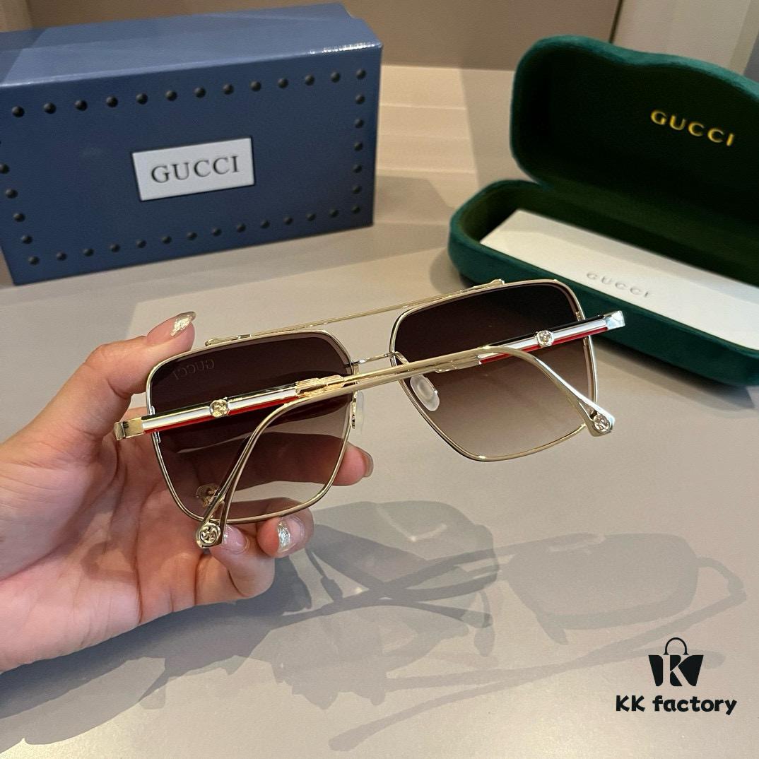 6931ab9cccd8ab3d7af9ff4d Gucci New Arrival Unisex Sunglasses 🕶️, Fashionable Metal Single-Bridge Aviator Style