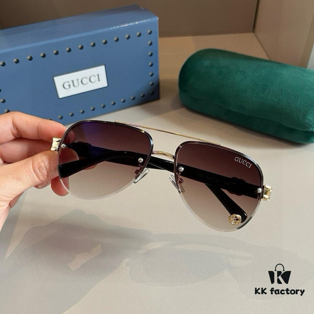 6931aba1ccd8ab3d7af9ff9c Gucci New Arrival Sunglasses 🕶️ Unisex, Extremely Comfortable Wear, Fashionable Metal Single-Bridge Aviator Round Sunglasses