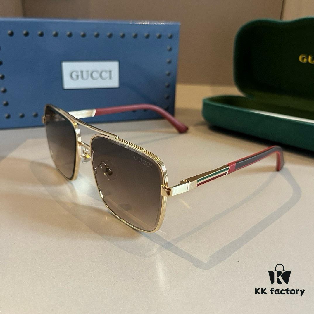 6931aba4ccd8ab3d7af9ffcd Gucci New Arrival Unisex Sunglasses 🕶️, Fashionable Metal Single-Bridge Aviator Style