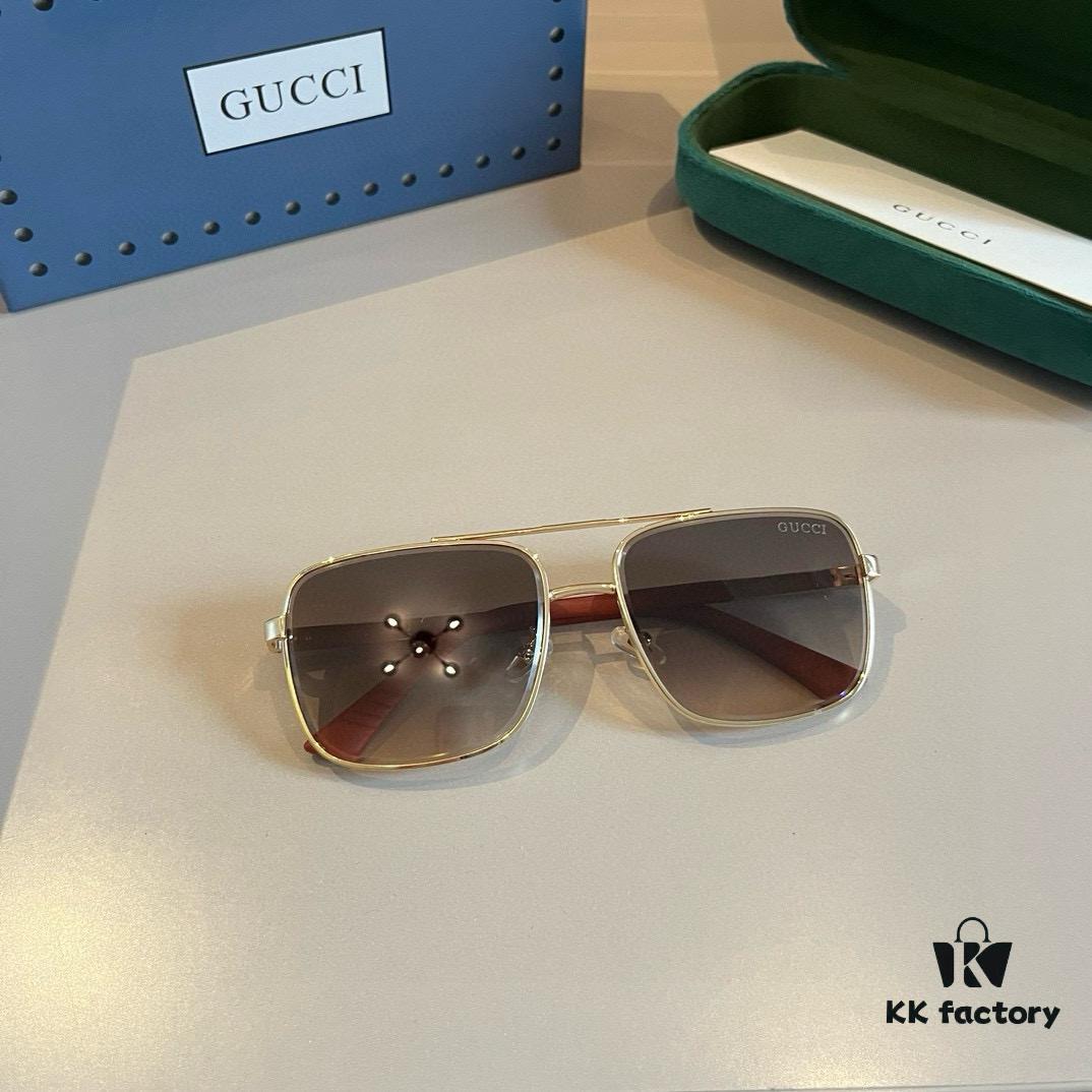 6931aba4ccd8ab3d7af9ffcf Gucci New Arrival Unisex Sunglasses 🕶️, Fashionable Metal Single-Bridge Aviator Style