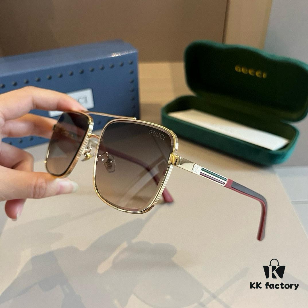 6931aba4ccd8ab3d7af9ffd0 Gucci New Arrival Unisex Sunglasses 🕶️, Fashionable Metal Single-Bridge Aviator Style