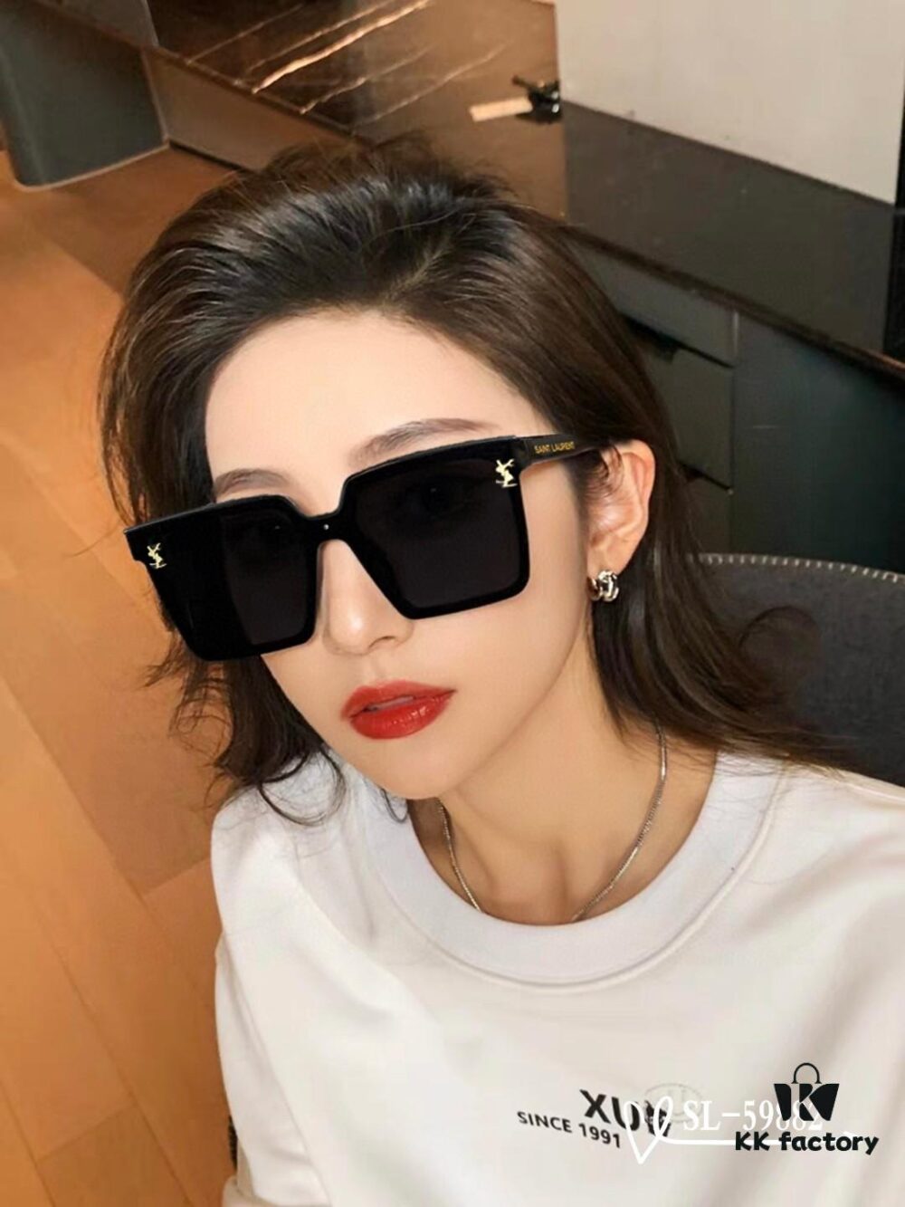 YSL Saint Laurent Sunglasses with Polaroid HD Lenses, TR90 Frame, Lightweight and Comfortable, Model 59882